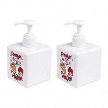 Square Plastic Foam Soap Dispenser Bottle With "Freezin' Season" Winter Christmas Print, Foaming Hand Soap Pump Bottle For Bathroom Countertop Home Decor - Multicolor - View 13