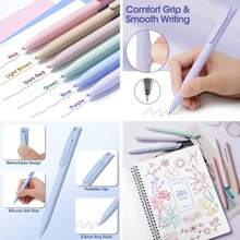 Set Alat Tulis Siswa Morandi 59 Buah dengan Kotak Pensil, Pulpen Warna Pink 7 Warna, 13 Stabilo Warna Macaron, Pulpen Netral, Pensil Mekanik, Perlengkapan Sekolah Penting untuk Mahasiswa - Skema warna Morandi - View 7
