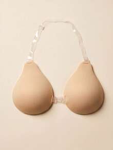 2/1pc Self-Adhesive Halter Design With Transparent Shoulder Straps, Lifting And Gathering Effect - Multicolor - View 6