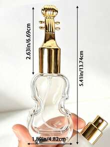 30ml Violin-Shaped Refillable Perfume Spray Bottle, Transparent Empty Glass Perfume Atomizer With Gold Violin Cap, Fine Mist Leak-Proof Portable Cosmetic Dispenser, Reusable Mini Perfume Container, Suitable For Travel, Women's Birthday Gift - Multicolor - View 8