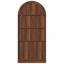Display Cabinet With Montmartre Arch, 175x80x40cm, Bookshelf With 2 Drawers & Adjustable Shelves, Retro Design, Walnut - Natural Color 1 - View 8