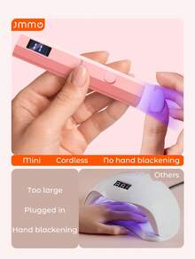 JMMO Portable Handheld LED Nail Curing Lamp, Cures All Types Of Gel Nail Polish, Nail Art Tool, USB Rechargeable Fast Drying Nail Lamp,Suitable For Home DIY Use - Pink - View 2
