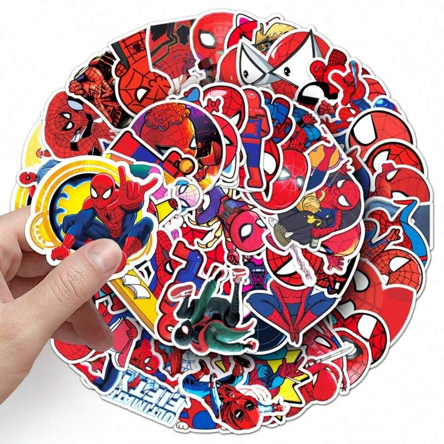 1 Set/56pcs Cartoon Character Creative DIY Waterproof Stickers For Travel Suitcase, Computer, Desktop, Skateboard, Perfect For New Semester Gift And Stationery (Random Styles) - Multicolor - View 1