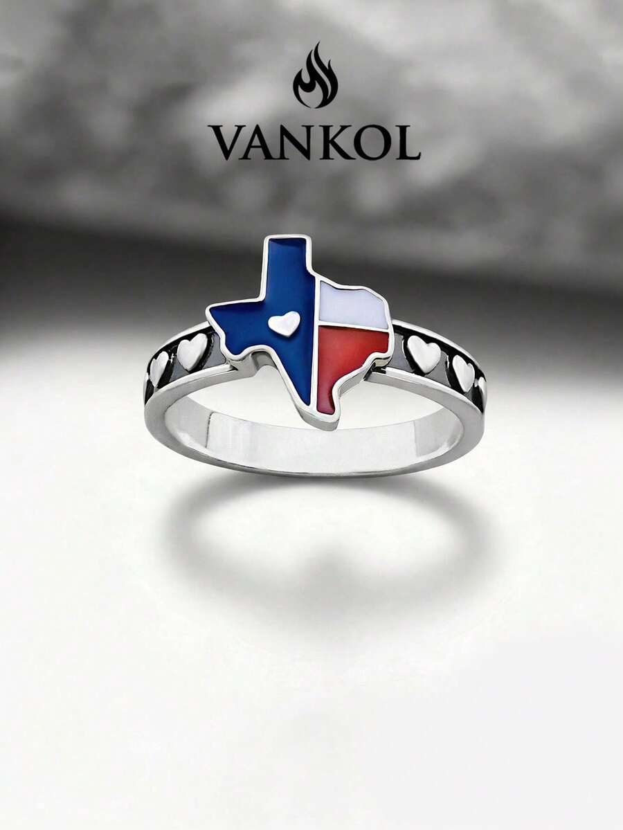 1 buah Cincin Minimalis & Unik "Texas Love", Hadiah Perhiasan Istimewa untuk Wanita - Cincin Cinta Texas - View 1