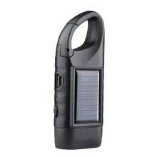 Solar Powered Hand Crank Flashlight, Multi-Function LED Camping Lantern, Emergency Light, Outdoor Fishing Lamp, Rechargeable ABS Work Light With Hanging Hook, Portable Flashlight - White Light - View 17