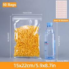 50/100pcs Transparent Odor-Proof Packaging Bags, Reusable Sealable Bags, Self-Sealing Bags, Food Storage Bags, Suitable For Small Business Candy Bags And Front Window Sample Bags, Self-Sealing Bags, Holiday Gift Candy Bags - Clear - View 50