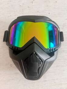 1pc Vintage Motorcycle Riding Face Mask Tactical Protective CS Mask Windproof Sandproof Dustproof Goggles - Multicolor - View 8