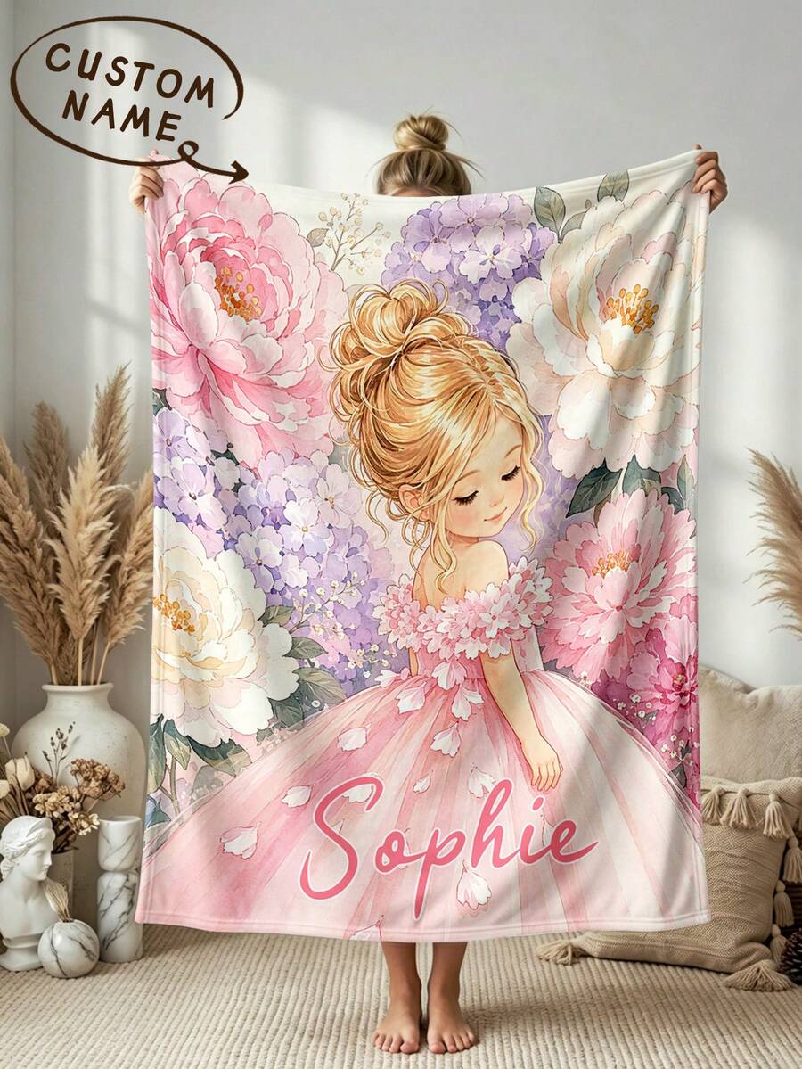 1 pc Selimut Tempat Tidur Nama Kustom, Selimut Tempat Tidur Personalisasi, Selimut Fleece Kustom, Selimut Lucu, Selimut Nyaman, Hadiah Rumah, Hadiah Ulang Tahun, Hadiah Natal, Hadiah Personalisasi, Hadiah untuk Anak Laki-laki/Perempuan, Hadiah untuk Teman - Gaya 1 - View 1