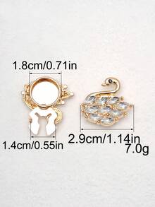 1/2/4pcs 29mm Swan Rhinestone Button Set, Women's Crystal Button Set, Detachable Clip-On Button Set, Crystal Decorative Buttons For Clothing, With Pliers For Pressing, Suitable For Dresses, Suits, Formal Shirts And Other Accessories - Multicolor - View 5