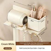 1pc Wall-Mounted Hair Dryer & Phone Holder - Suction Cup Installation, Space-Saving Bathroom Storage Rack With Strong Adhesive, Compatible With Hair Dryer And Phone, No Drilling Required, Ideal For Home - Multicolor - View 18