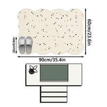 1PC Rice Base Colorful Polka Dot & Scattered Pattern Modern Minimalist Playful Area Rug, Fresh Cute Style Faux Cashmere Asymmetrical Wavy Edge Rectangular Full Coverage Green Brown Blue Red Color Dots & Wave Border Details Machine Washable Carpet, Suitable For Living Room Bedroom Balcony, All Season Home Decor - Multicolor - View 14