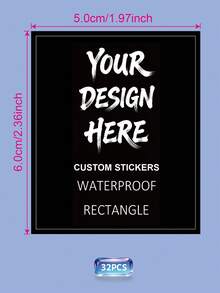 1/32/72/104pcs Custom Printed Rectangle Labels For Bottle, Personalized Waterproof Rectangular Stickers, Customized Printed Rectangle Label For Candles, Jars, Packaging Seals, Product Labels, Rectangle Sticker For Business Logo - Multicolor - View 24