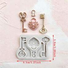 Vintage Keyhole Key Shape Silicone Mold DIY Handmade Fondant Cake Decoration Mold Sugar Art Clay Mold Baking Tool Reusable Home Birthday Party Holiday Supplies - View 5