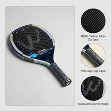 3K Carbon Fiber Padel Tennis Racket Lightweight Paddle Racquet With Carry Bag For Beginner & Intermediate Players - Multicolor - View 9
