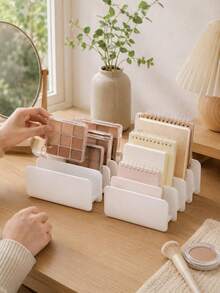 Rak Organizer Meja Multi-Slot Warna Putih, Tempat Penyimpanan Palet Kosmetik untuk Kompak Makeup, Memo Pad, Perencana, Buku, Kartu, File, Ponsel, Tablet & Perlengkapan Meja, Meja Kantor, Kamar Tidur, Ruang Tamu, Ruang Kecantikan, Hadiah Ulang Tahun, Liburan & Pesta Rumah Baru - MultiWarna - View 6