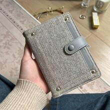 American Vintage Denim & Leather Patchwork Snap Wallet, Multi-Card Slots ID Holder, Portable Short Coin Purse, Artistic Retro Style All-In-One Card Case - Multicolor - View 6