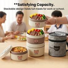 Hộp cơm Bento cho người lớn, hộp đựng cơm bằng thép không gỉ 304, hộp đựng cơm dùng được trong lò vi sóng, hộp chuẩn bị bữa ăn hình tròn có nắp, hộp cơm giữ nhiệt cho người lớn, hộp Bento kèm túi đựng cơm, hộp đựng thực phẩm cách nhiệt di động, hộp đựng thực phẩm du lịch cho học sinh - Nhiều màu - Xem 8