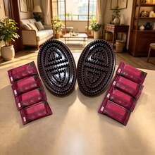 10pcs Chakra Massage Brush Set, Includes 2 High Elasticity Manual Massage Brushes And 8 Large Compressed Cleaning Towels, Full Body Relaxation Without Battery - Coffee - View 5