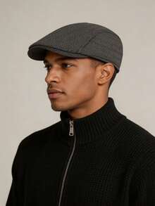 1pc Men's Fashion Newsboy Cap, Flat Cap, Taxi Driver Hat, Casual Retro Forward Cap, Suitable For Outdoor And Daily Wear - A - View 1