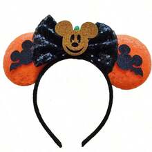 asmodee 1pc Disney Halloween Mouse Ear Headband, Jack Skeleton Ghost Sequin Bow Hair Accessory, Cosplay Party Costume Decoration Headpiece - Style Random - View 5