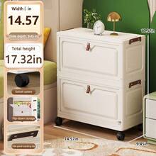 Multi-Size Flip-Top No-Assembly Folding Storage Cabinet, Home Organizer Cabinet For Living Room, Snack, Toy And Miscellaneous Storage - White - View 23