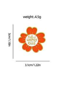 1pc Cartoon Flower Brooch With Distinctive Text Design, Eye-Catching, Exquisite & Durable Decorative Pin For Clothes, Scarves, Hats, Creative Gift For Friends And Classmates, Affordable Thoughtful Accessory - Multicolor - View 4
