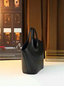 Tas Tangan Kulit Asli Mewah Minimalis Baru untuk Wanita, Tas Ember Kapasitas Besar Serbaguna Gaya Eropa dan Amerika untuk Komuter dengan Kantong yang Dapat Dilepas - MultiWarna - View 6