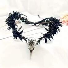 1pc Gothic Vintage Headpiece, Suitable For Holiday Dress-Up And Celebration Events, Ideal Gift Accessory, Decoration And Performance Costume, Also Perfect For Halloween - Black - View 9