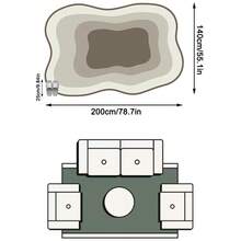 1PC Cream & Deep Coffee Multi-Layer Wavy Pattern Modern Minimalist Artistic Rug, Soft Vintage Style Faux Cashmere Asymmetrical Wavy Shape Concentric Gradient Coffee Ripple With Fine Border Detail, Machine Washable Area Rug, Suitable For Living Room, Bedroom, Balcony, All Season Home Decor - Multicolor - View 13