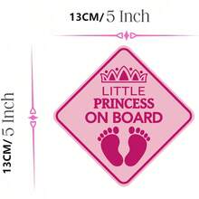 1/3/5pcs Car Stickers, Little Princess On Car, Princess Car Logo, Princess Car Window Decal, Cute Pink Stickers, Suitable For Girls (A/B Optional) - Multicolor - View 5