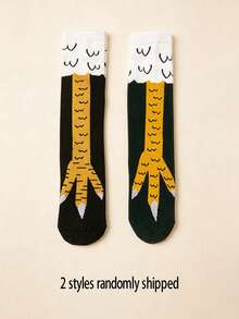 1 Pair Kids Funny Chicken Claw Mid-Calf Socks, Quirky Chicken Feet ...