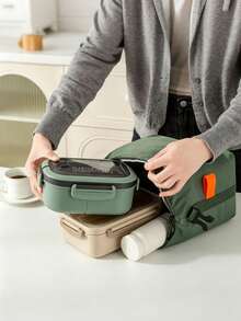 1 Buah Tas Bekal Portabel, Tas Bento Berinsulasi, Kantong Penyimpanan Kotak Bekal Kantor, Kantong Es Lipat, Pengatur Piknik Penting, Pegangan Kokoh, Bukaan Besar untuk Akses Mudah, Tas Tangan, Cocok untuk Piknik, Kerja, Perjalanan, Sekolah, Liburan, Berkemah - MultiWarna - View 7