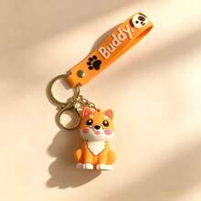 1pc Multicolor Creative Cartoon Puppy Keychain, Car Bag Key Chain Pendant, Cute Pet Backpack Charm, Small Gift For Couples, Daily Use, Party Holiday Favor - Puppy - View 17