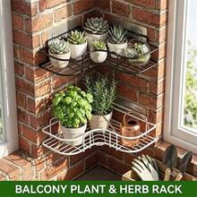 1pc RV Corner Storage Rack, No-Drill Triangle Shelf For Camping Vehicle, Invisible Transparent Adhesive Wall Mount, Travel Trailer Kitchen Guardrail Anti-Fall Iron Mesh Rack - Black/1Pc - View 4