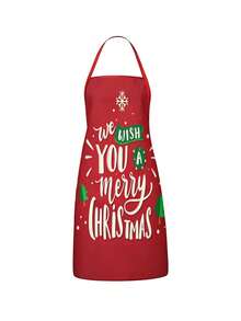 2pcs Vintage Christmas Santa Claus & Snowman Print Apron Set, Buffalo Plaid Kitchen Cooking Baking Aprons, Suitable For Holiday Party Home Decor - Multicolor - View 9
