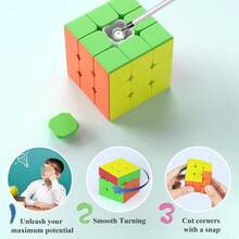 1个彩色3x3x3魔方益智玩具，减压娱乐生日礼物 - 彩色 - 查看 5
