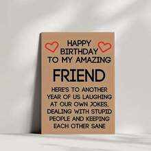OBOVAY 1pc Best Friend Birthday Card, Humorous Birthday Greeting Card, Friendship Card, Best Friend Birthday Gift, Christmas - A - View 3