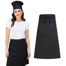 Unisex Chef Uniform With Pocket Half Apron, Multiple Styles Workwear Suitable For Home Cooking, Restaurant, Bakery, Cafe - 1Pc - View 13
