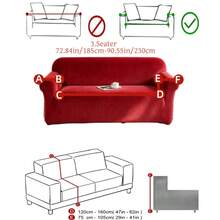 1PC Christmas Holiday Burgundy Vertical Striped Jacquard Fleece Sofa Cover, 3D Straight Texture Pleated Hem Full Coverage Sofa Protector, Soft & High Elasticity, Machine Washable, Dry Cleanable, Hand Washable, Living Room Holiday Sofa Cover, Suitable For 1/2/3/4 Seater Sofa, Spring/Summer/Autumn/Winter All Seasons - Red - View 15