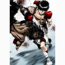 1pc Frameless Movie Poster - "First Strike" Manga Anime Boxer Japanese Art Retro Style Canvas Print Living Room Decor Wall Art, Fan Collection - Multicolor - View 28