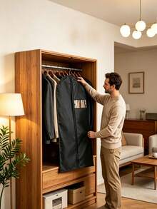 Dress Wardrobe Garment Bag, Wedding Dust Cover, Foldable Suit Protection Bag, For Storing Dresses, Suits, Coats And Dancewear, More Suitable For Storing Clothes. - Black - View 3