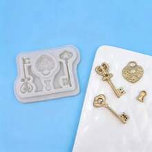 Vintage Keyhole Key Shape Silicone Mold DIY Handmade Fondant Cake Decoration Mold Sugar Art Clay Mold Baking Tool Reusable Home Birthday Party Holiday Supplies - View 2