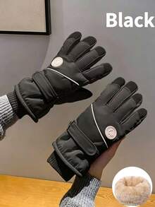Ueasy 2pcs Unisex Winter Ski Gloves, Windproof Waterproof Touchscreen Warm Snowboard Gloves, Non-Slip Adjustable Cuff Fleece Lining Snow Gloves, Suitable For Cycling Running Outdoor Sports - Multicolor - View 15