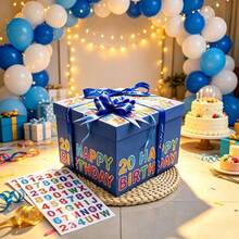 1 Set/Birthday Wedding Valentine's Day Anniversary DIY Sticker Gift Box Set/Customizable Number Letter Gift Box/With Number Letter Stickers DIY Transform Into Various Festival Party Decoration Gift Boxes - View 16