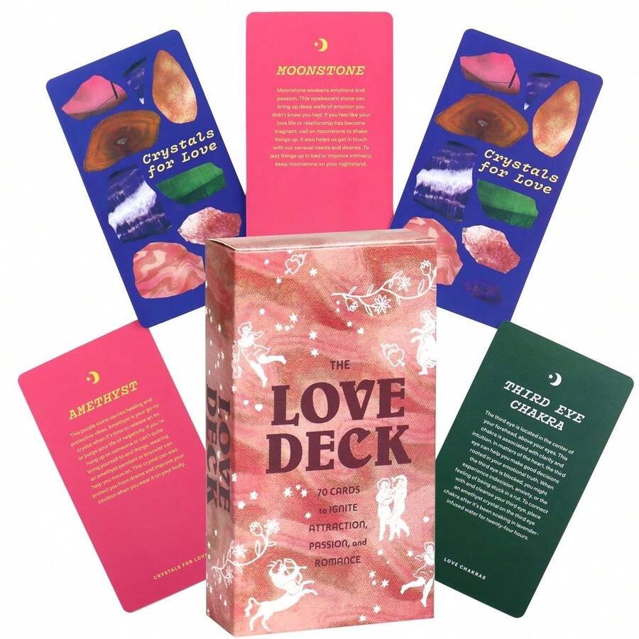 The Love Deck 70 Cards Full Text On‑Card Meaning Emotional Insight Relationship Guidance Divination Oracle Cards Romantic Board Game For Collection & Gifting - Multicolor - View 1