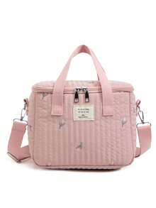 1pc Ins Bear Design Large Capacity Mommy Bag, Handheld, One Shoulder, Crossbody, Fashion Embroidered Diaper Bag - Multicolor - View 10