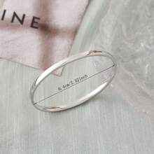 1pc Simple Stainless Steel Sleek Circle Curved Biker Bracelet With Shiny Surface And Open Clasp For Women's Everyday Wear - Inner and Outer Curved Surfaces - View 15