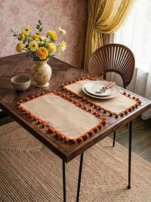 Cirelle 1pc Pom Pom Decor Table Runner, Modern Fabric Kitchen Table Runner For Kitchen Dining Table - Multicolor - View 4