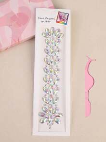 1pc DIY Resin INS Colorful Face Rhinestone Stickers, Super Shiny Head Rhinestone Hair Accessories, Rhinestone Stickers For Head And Forehead Decoration, Hair Accessories, Free Tweezers And Clips - Multicolor - View 6