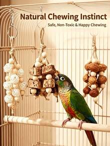 Parrot Chewing Toy Hanging Ornament Star Fruit Vine Ball Boredom Relief Self-Entertainment Bird Cage Interior Decoration Small Toy - View 1